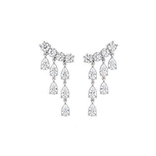 18K Gold 4CT Lab Grown Diamond Dangle Earrings, Luxury Statement Earrings for Weddings & Evening Gowns