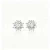 18K Gold Snowflake Lab‑Grown Diamond Stud Earrings,0.7CT Baguette Mixed Cut Starburst Earrings for Daily & Date Night