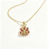 18K Gold Ladybug Pendant, 0.5CT Main Stone Natural Diamond Animal Jewelry