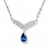 18K Gold Lab‑Grown Pear‑Shape Sapphire V‑Shape Jewelry Set