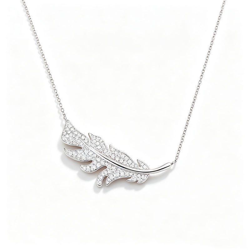 Luxury pave‑set feather diamond 3‑piece fine jewelry set