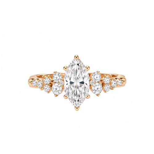 Sparkling 1CT Marquise Lab‑Grown Diamond Engagement Ring in 18K Gold
