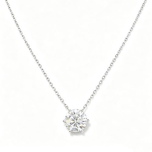 1 Carat Lab Grown Diamond Solitaire Necklace | PT950 Platinum 6‑Prong Pendant
