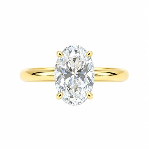 1ct Oval Lab‑Grown Diamond Solitaire Ring in 18K Gold. Elegant oval silhouette, fits all hand shapes, for daily, commuting & dating wear.