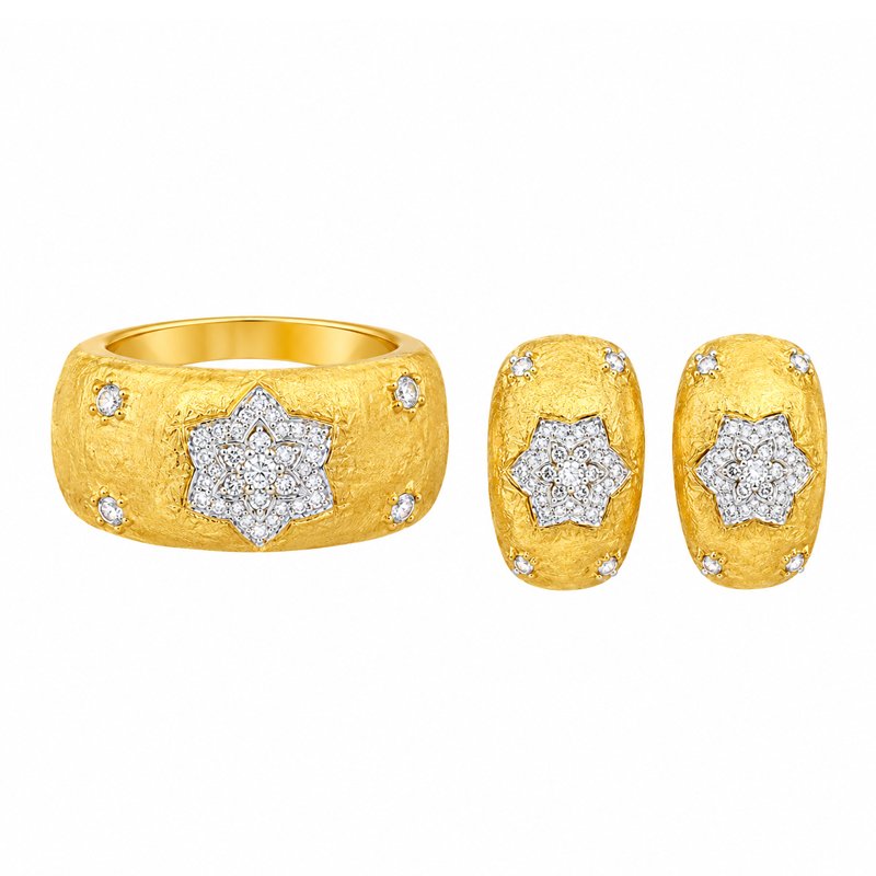 Vaira Jewelry Buccellati Style Natural Diamond Set