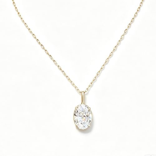 1CT Oval Lab‑Grown Diamond Solitaire Pendant