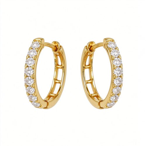 0.25ct Natural Diamond Huggie Earrings