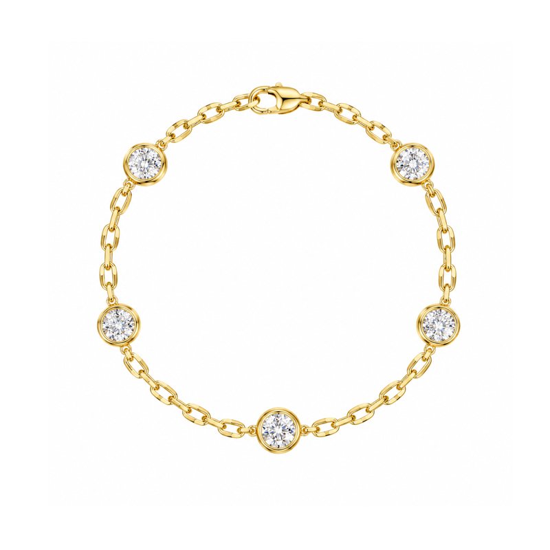 1.85ct lab grown diamond bubble bracelet in 18K yellow gold luxury gift jewelry for women