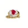 1.00ct Natural Burmese Ruby Heart Ring with Diamond Halo